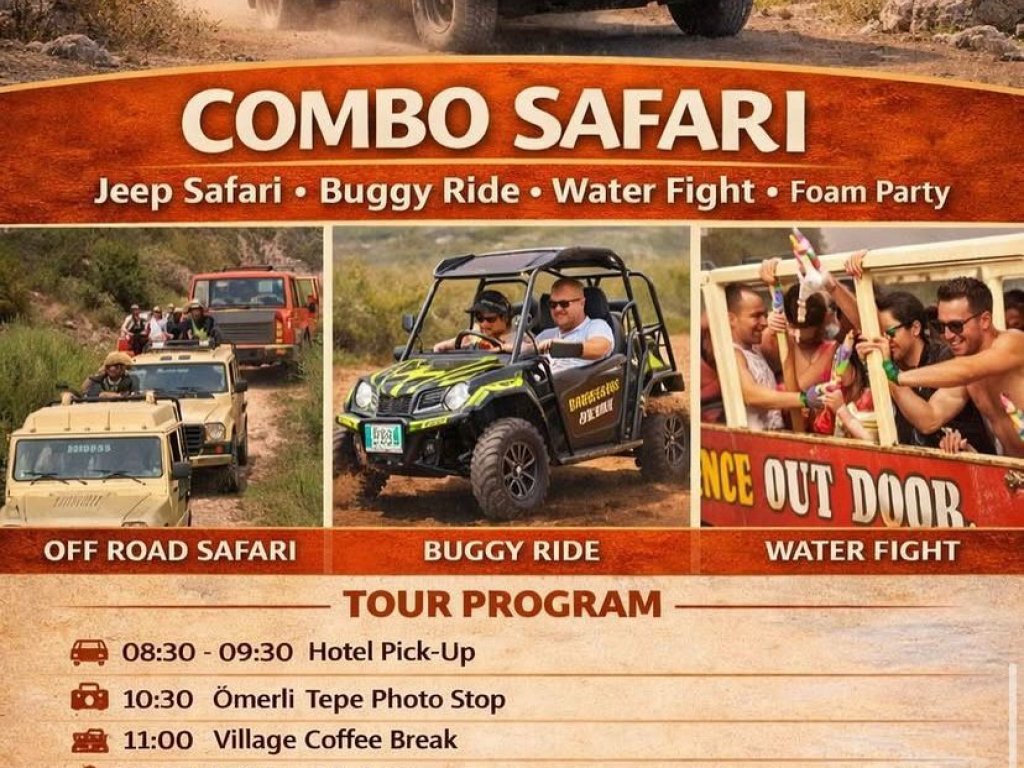 COMBO SAFARI, Nature Fun + Buggy Ride( Paket safari , Doğa Eğlencesi + Buggy Gezisi)