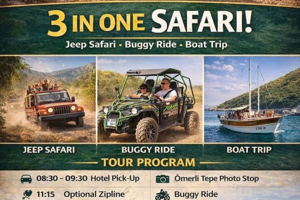 3'ü 1 arada Safari Turu